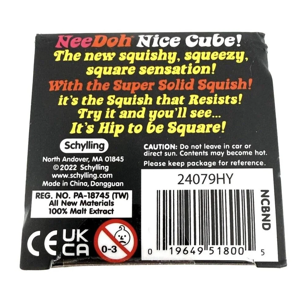 Nee Doh Nice Cube PURPLE Schylling Slow Squish Fidget Sensory Toy - Picture 7 of 9